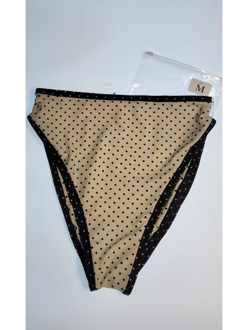 SAME Los Angeles Bottom Swim Womens High Rise 90s Medium Polka Dots White
